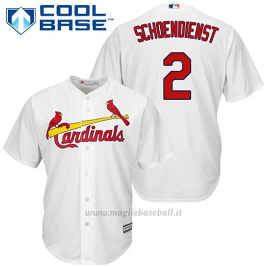Maglia Baseball Uomo St. Louis Cardinals Rosso Schoendienst 2 Bianco 1ªCool Base